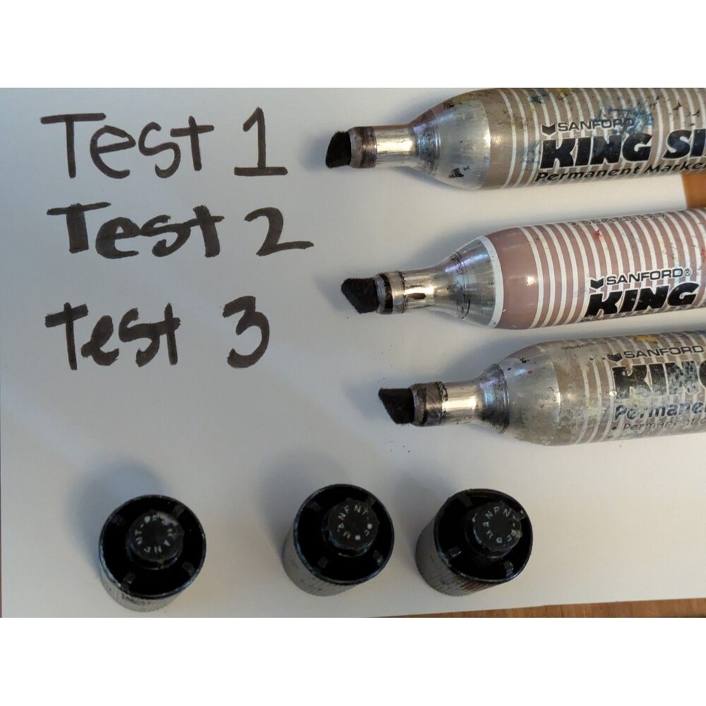 Vintage Sanford King Size Permanent Marker Black Ink Metal 3 ct SMELLY